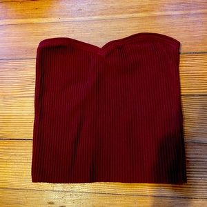 Urban Outfitters XS Wine Red Sweetheart Neckline Ribbed Tube Top